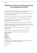 Midwifery Anatomy and Physiology Year  One Detailed Exam 2025