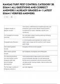 KANSAS TURF PEST CONTROL CATEGORY 3B EXAM 2025-2026 &vert; COMPLETE ACTUAL QUESTIONS WITH VERIFIED ANSWERS &vert;GRADED A&plus;&vert;LATEST EXAM &lpar;JUST RELEASED&rpar;
