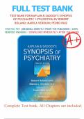 Test Bank For Kaplan & Sadock&rsquo;s Synopsis of Psychiatry 12th Edition By Robert Boland&semi; Marica Verdiun&semi; Pedro Ruiz 9781975145569 Chapter 1-35 Complete Guide &period;