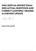 WGU D075 OA NEWEST EXAM 2025 ACTUAL QUESTIONS AND CORRECT ANSWERS &vert; GRADED A&plus;&sol;NEWEST UPDATE