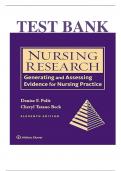 Nursing Research&colon; Generating and Assessing Evidence for Nursing Practice &lpar;11th Edition&rpar; &ndash; Polit & Beck &ndash; Test Bank Questions and Answers