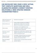 LSU SOCIOLOGY 2001 EXAM 4 2025&sol; ACTUAL  TEST COMPLETE QUESTIONS AND WELL  ELABORATED ANSWER &lpar;CORRECT VERIFIED  SOLUTIONS&rpar; A NEW UPDATED VERSION  &vert;GUARANTEED PASS A&plus;