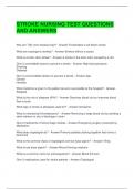 STROKE NURSING TEST QUESTIONS AND ANSWERS 