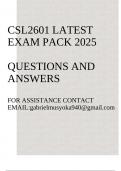 CSL2601 Latest Exam pack 2025&lpar;Questions and answers&rpar;