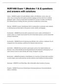NUR1460 Exam 1 &lpar;Modules 1 & 2&rpar; questions and answers with solutions
