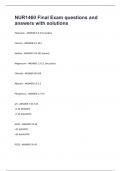 NUR1460 Final Exam questions and answers with solutions&period;