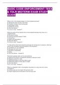 BASIC CODE ENFORCEMENT TEEX & TDLR MIDTERM EXAM STUDY GUIDE 