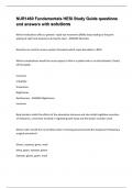 NUR1460 Fundamentals HESI Study Guide questions and answers with solutions