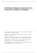 Certified Coding Associate &lpar;CCA&rpar; Exam with correct answers