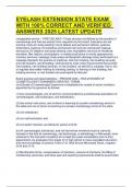 EYELASH EXTENSION STATE EXAM  WITH 100% CORRECT AND VERIFIED   ANSWERS 2025 LATEST UPDATE