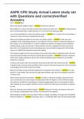 ASPE CPD Study Actual Latest study set with Questions and correct&sol;verified Answers