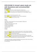 CPD EXAM &num;1 Actual Latest study set with Questions and correct&sol;verified Answers