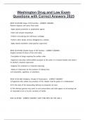 Washington Drug and Law Exam Questions with Correct Answers 2025