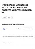 WGU D276 OA LATEST 2025 ACTUAL QUESTIONS AND CORRECT ANSWERS &vert; GRADED A&plus;
