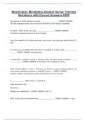 Washington Mandatory Alcohol Server Training Questions with Correct Answers 2025
