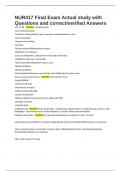 NUR417 Final Exam Actual study with Questions and correct&sol;verified Answers