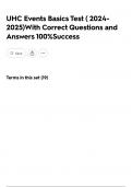 UHC Events Basics Test &lpar; 2024-2025&rpar;With Correct Questions and Answers 100&percnt;Success