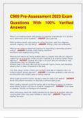 C909 Pre-Assessment 2023 Exam      Questions With 100&percnt; Verified  Answers