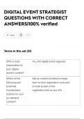 DIGITAL EVENT STRATEGIST QUESTIONS WITH CORRECT ANSWERS&vert;100&percnt; verified