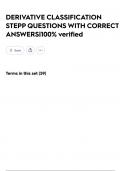 DERIVATIVE CLASSIFICATION STEPP QUESTIONS WITH CORRECT ANSWERS&vert;100&percnt; verified