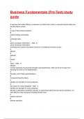 Business Fundamentals &lpar;Pre-Test&rpar; study guide Test Bank Exam 2025&sol;2026 Questions With Completed & Verified Solutions&period;