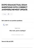 DCPO  EXAM&sol;ACTUAL EXAM QUESTIONS WITH CORRECT ANSWERS&sol;NEWEST UPDATE