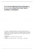 CCA Exam Preparation Domains 1&comma; 2&comma; 3&comma; 4&comma; 5&comma; & 6 Practice Test with correct answers