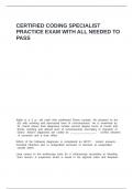 CERTIFIED CODING SPECIALIST PRACTICE EXAM WITH ALL NEEDED TO PASS