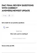 DAC FINAL REVIEW QUESTIONS WITH CORRECT ANSWERS&sol;NEWEST UPDATE