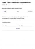 Florida 4-Hour Traffic School Exam Answers