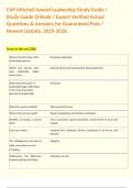 CAP Mitchell Award Leadership Study Guide &sol; Study Guide Q-Bank &sol; Expert Verified Actual Questions & Answers for Guaranteed Pass &sol; Newest Update&comma; 2025-2026&period;  
