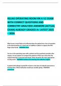   RELIAS OPERATING ROOM RN A V2 EXAM WITH CORRECT QUESTIONS AND CORRECTRY ANALYZED ANSWERS &lpar;ACTUAL EXAM&rpar; ALREADY GRADED A&plus; LATEST 2025 &ndash; 2026 