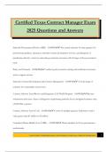 Certified Texas Contract Manager Exam 2025 Questions and Answers