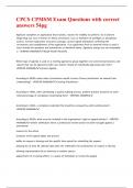CPCS CPMSM Exam Questions with correct answers