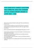   CATA EXAM WITH CORRECT QUESTIONS AND CORRECTRY ANALYZED ANSWERS &lpar;ACTUAL EXAM&rpar; ALREADY GRADED A&plus; LATEST 2025 &ndash; 2026