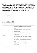CWEA GRADE 4 TEST PART 2 EXAM PREP QUESTIONS WITH CORRECT ANSWERS&sol;NEWEST UPDATE
