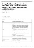 Georgia Pest Control Registration Exam QUESTIONS WITH ACCURATE VERIFIED ANSWERS &lpar;ACCURATE SOLUTIONS&rpar; A&plus; PASSED&excl;&excl; 2025 EXAM