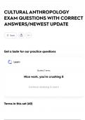 CULTURAL ANTHROPOLOGY EXAM QUESTIONS WITH CORRECT ANSWERS&sol;NEWEST UPDATE