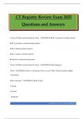 CT Registry Review Exam 2025 Questions and Answers