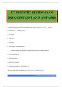 CT REGISTRY REVIEW EXAM 2025 QUESTIONS AND ANSWERS