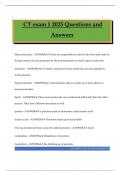CT exam 1 2025 Questions and Answers