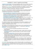 COGNITIEVE PSYCHOLOGIE, uitgebreide samenvatting!
