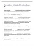 Foundations of Health Education Exam &num;1Practice Test Questions And Answers 100&percnt; Pass&period;