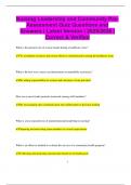 Nursing Leadership and Community Pre- Assessment Quiz Questions and  Answers &vert; Latest Version &vert; 2025&sol;2026 &vert;  Correct & Verified