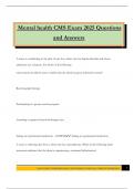 Mental health CMS Exam 2025 Questions and Answers