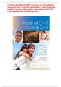TEST BANK FOR MATERNAL CHILD NURSING CARE 7TH EDITION BY SHANNON E&period; PERRY&comma; MARILYN J&period; HOCKENBERRY&comma; MARY CATHERINE CASHION CHAPTER 1-50 COMPLETE GUIDE LATEST UPDATE