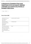 scribeamerica Outpatient Final exam QUESTIONS WITH ACCURATE VERIFIED ANSWERS &lpar;ACCURATE SOLUTIONS&rpar; A&plus; PASSED&excl;&excl; 2025 EXAM