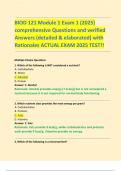 BIOD 121 Module 1 Exam 1 &lpar;2025&rpar; comprehensive Questions and verified Answers &lpar;detailed & elaborated&rpar; with  Rationales ACTUAL EXAM 2025 TEST&excl;&excl;