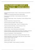 TEEX PARAMEDIC GROUP 4 &ndash; INSTRUCTOR &ndash; VERIFIED EXAM GUIDE 