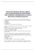 Virtual ATI Predictor &lpar;Green Light&rpar; &excl;&excl; 2025 COMPREHENSIVE QUESTIONS AND VERIFIED ANSWERS&sol;SOLUTIONS &vert;MULTIPLE CHOICES &vert;Solved&excl;&excl;